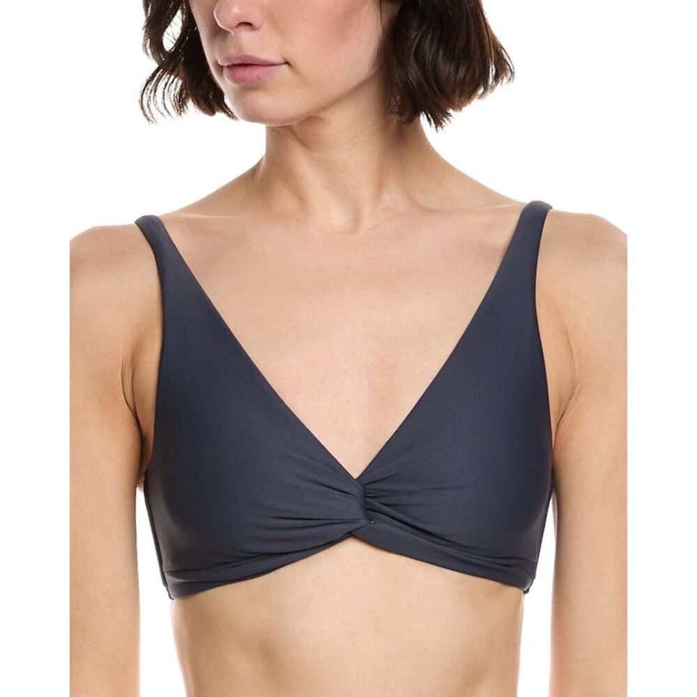 Monte And Lou Womens  Multi Fit Twist Crop Bikini Top, Navy